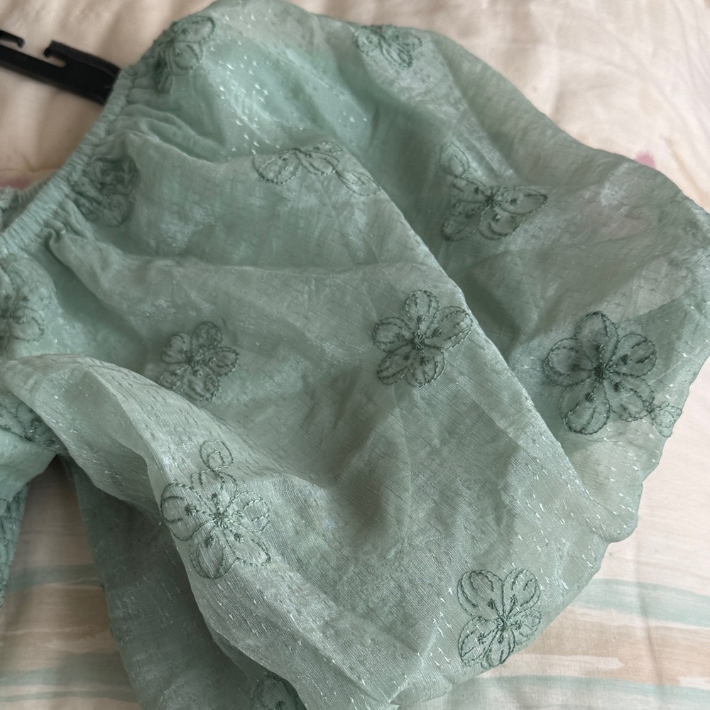 Listicle Mint Green Puff Sleeve Dress - Picture 11 of 14